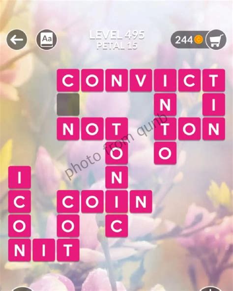 Wordscapes Level 495, Petal 15 .